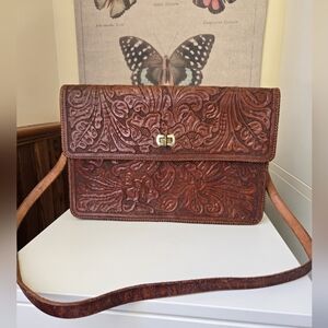 Vintage Tooled Leather Bag